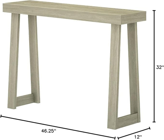 Plank+Beam Classic 46 Inch Console Table, Solid Pine Wood Entryway Table, Narrow Sofa Table for Hallway or Living Room, Seashell