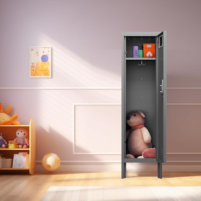 BUTISOW Metal Cabinet Home Office Storage,Lockers,Lockable Employees Metal Locker with Door,54" Height Steel Locker,Lockable Steel Locker for Gym,School,Home,Office,Garage,Assembly Required