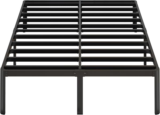 Yicensen 14 Inch Full Bed Frame No Box Spring Needed Heavy Duty Full Size Platform Bed Frame with Rounded Corner Legs, Easy Assembly, Noise Free, Black.