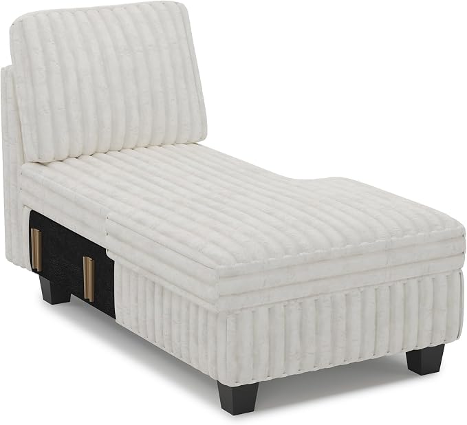 Belffin Modular Sectional Storage Chaise Module for Modular Sectional Sofa Right-Facing Chaise Beige Couch