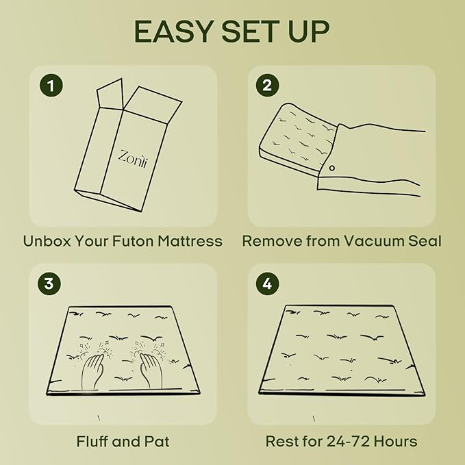 ZonLi Japanese Floor Futon Mattress Twin Size 75"x 39", 100% Cotton Cover 2.5'' Thicken Tatami Mattress, Foldable Sleeping Pad, Portable Dormitory Tatami Mat, Roll Up Floor Lounger Bed for Adult
