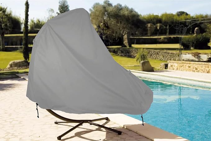 Patio Hanging Chaise Lounge Cover 73 Inch Waterproof 900D Heavy Duty Outdoor Swing Chair Cover for Hammock(Grey)