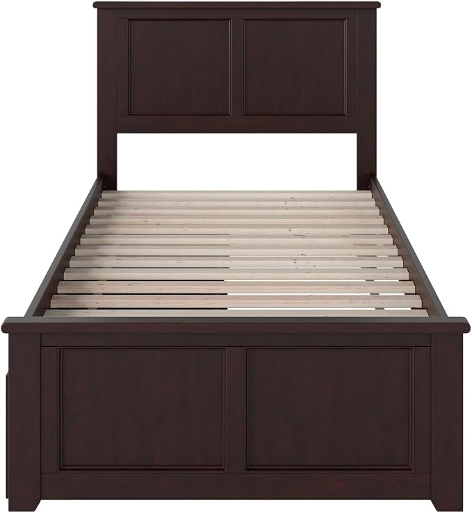 AFI, Madison Twin XL Platform Bed with Matching Footboard & Storage Drawers, Espresso