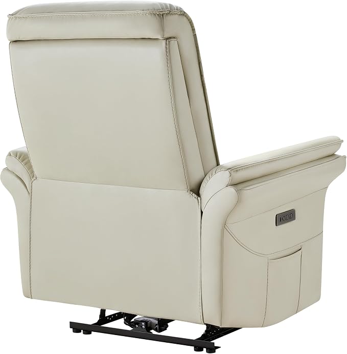 KISLOT Power Recliner Chair with Adjustable Headrest and Footrest, Dual Motor Leather Reclining Chair with USB/Type-C Charging, Zero Gravity Modern Electric Recliner for Adults Living Room Bedroom