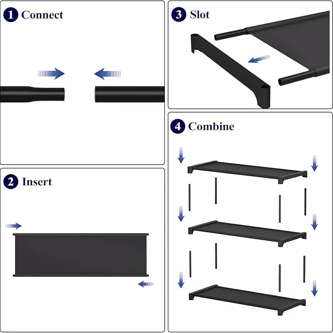 Multi Tier Shoe Rack for Closet Metal Wide Shoe Storage Organizer Oxford Fabric Cover Shoe Shelf for Entryway, Bedroom, Floor, Closet, Porch, Dorm, Living Room