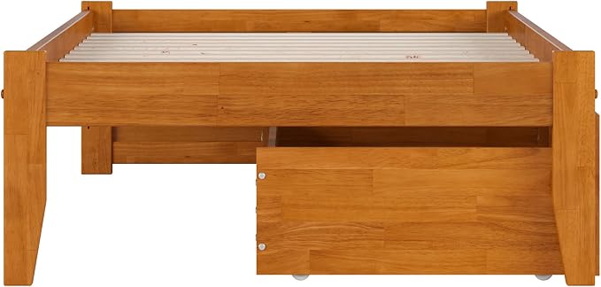 AFI, Concord Twin XL Platform Bed with Footboard & Storage Drawers, Light Toffee