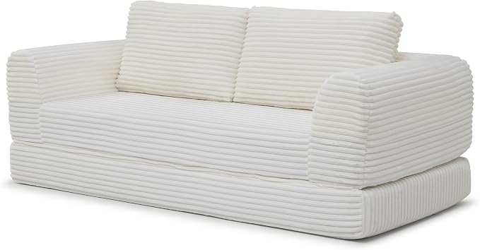 82-Inch Foldable Loveseat Boneless Cloud Couch, Modern Compressed Foam Daybed Floor Mattress Sleeper Sofa, 2-in-1 Boneless Convertible Sofa in a Box,No Assembly Required