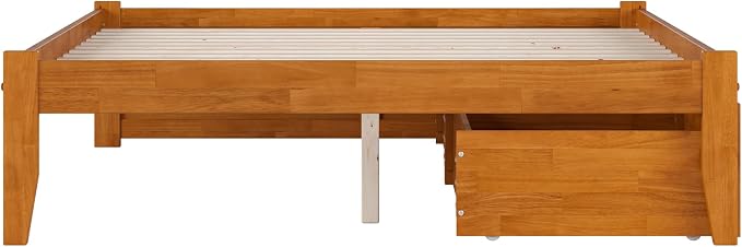 AFI, Concord Queen Platform Bed with Footboard & Storage Drawers, Light Toffee