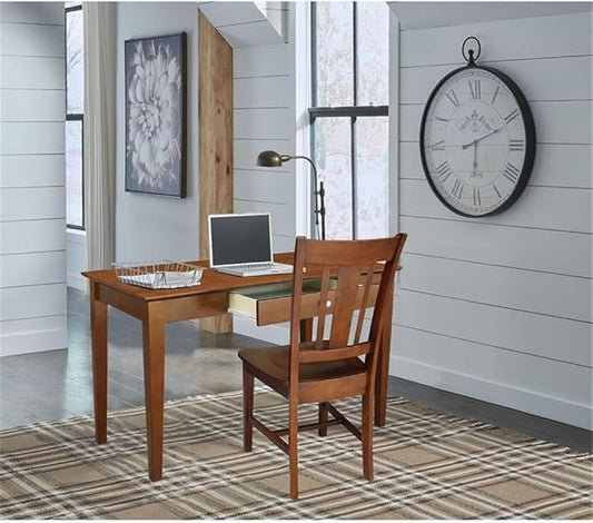 IC International Concepts, Writing Desk With Drawer, Solid Wood, Real Parawood, 48" W x 26" D x 30" H, Easy Assembly, Espresso