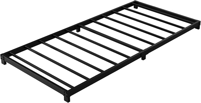 YUSENHEEI 4 Inch Twin Bed Frames, Heavy Duty Metal Platform Low Bed Frame Twin, No Box Spring Needed, Noise Free, Easy Assembly, Black