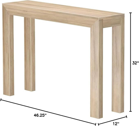 Plank+Beam Modern Solid Wood Console Table, 46 Inch, Sofa Table, Narrow Entryway Table for Hallway, Behind The Couch, Living Room, Foyer, Easy Assembly, Blonde