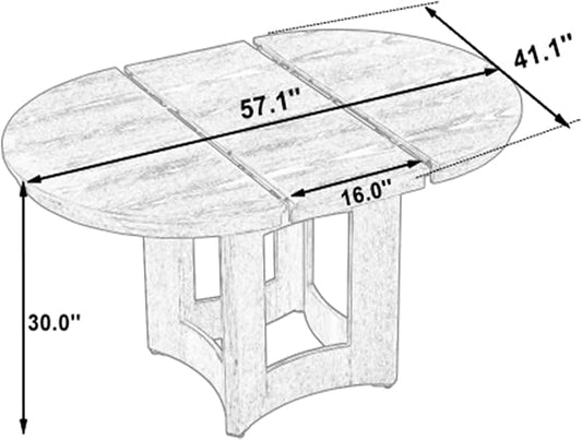 LUMISOL Round Dining Table for 4-6 People, 41"-57" Extendable Kitchen Table with 16" Removable Leaf for Small Places, Kitchen, Dining Room, Espresso