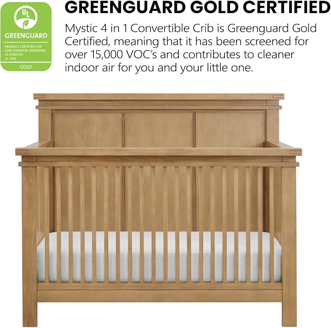 Soho Baby Mystic 4 in1 Crib Convertible, Honey Wood