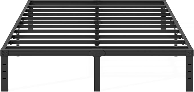 Queen Size Bed Frame 16 Inches High, Heavy Duty Steel Slats with Heavy Duty Support for Mattress,No Box Spring Needed, Noise-Free,Easy Assembly