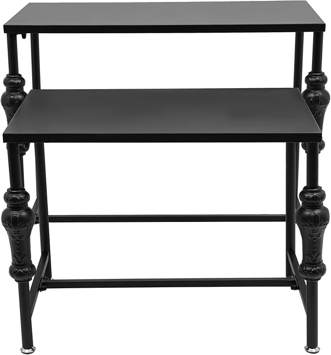 Retail Display Tables Black Boutique Nesting Tables | 2 Piece Set, Vintage Display Table, Clothing Shoes Display Shelf, For Retail Stores, Carbon Steel