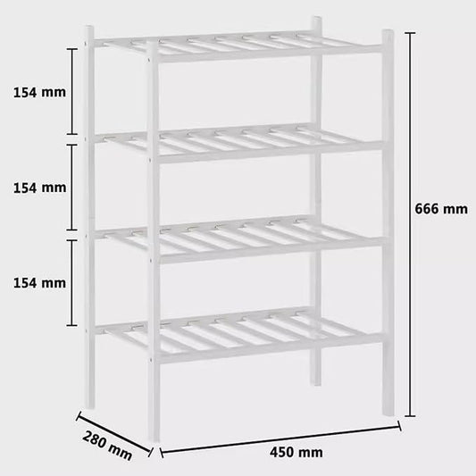 Shoe Rack Multi Tier Storage Organizer Wide Metal Shoe Shelf for Closet Entryway, Bamboo Stackable Multi-Layer Shelf Doorway Simple Folding Shoe Rack