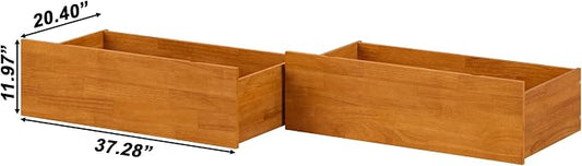 AFI Twin/Full Under Bed Storage Drawers (Set of 2), Light Toffee
