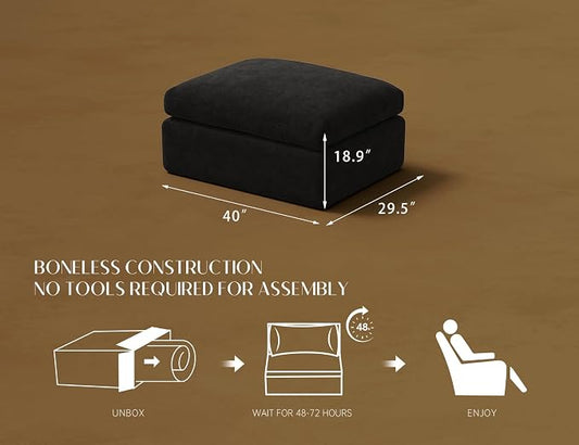 ohllob Ottoman for Cloud Sectional Couches Living Room, Modular, Boneless