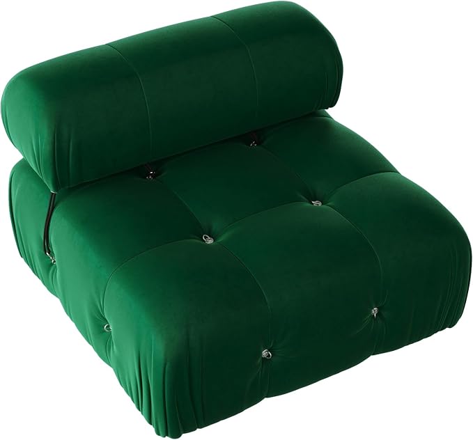 Modular Sectional Sofa, Velvet Couch, Middle seat, Green