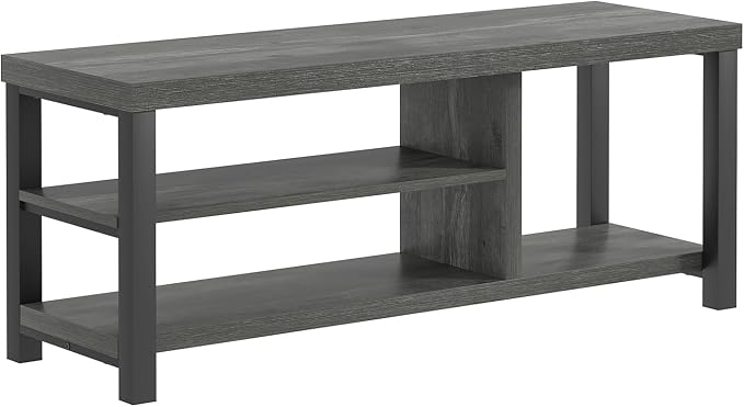 EXCEFUR Industrial Entryway Bench, Rustic Indoor Shoe Boot Storage Bench Seat for Living Room, Grey