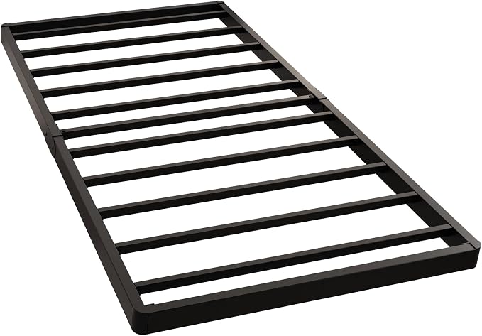 Maenizi Twin Box Spring 2 Inch Low Profile, Heavy Duty Metal Box Spring Bed Base Bunkie Board, Mattress Foundation, Easy Assembly, Noise Free, Black