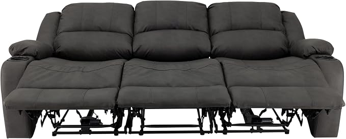 RecPro Charles 80" RV Wall Hugger Reclining Sofa | Gunmetal