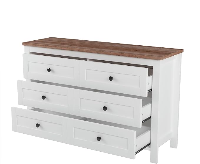 3 Pieces Bedroom Furniture Set Full Size Bed Frame with Storage Headboard and Charging Station, Farmhouse Platform Bed Frames with Nightstand and Dresser, for Bedroom, Living Room (White, Full)