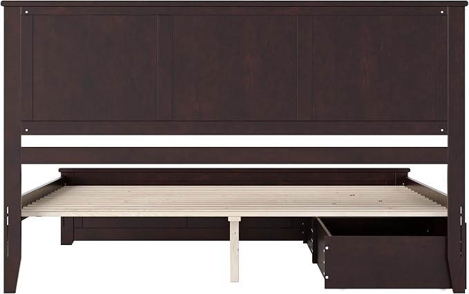 AFI, Madison King Solid Wood Platform Bed with Matching Footboard & Storage Drawers, Espresso