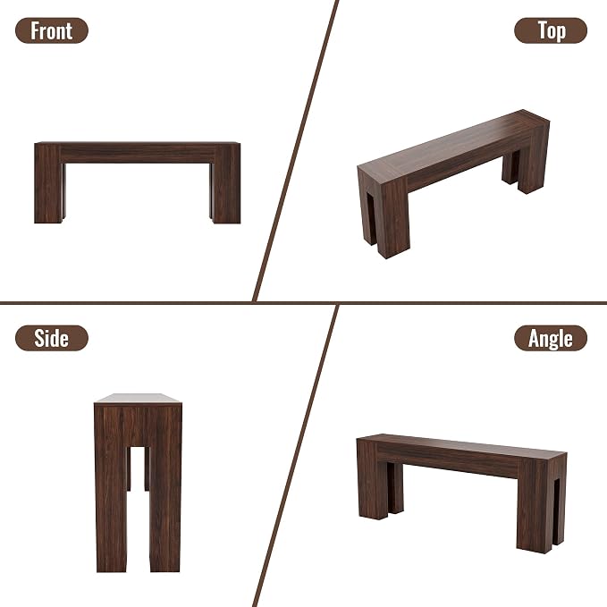 Epecoya Extra Long Sofa Console Table for Entryway Living Room, 79-Inch Farmhouse Wood Behind Couch Table, Rectangular Accent Console with Wooden Double Base for Hallway Foyer Entrance, Walnut Brown