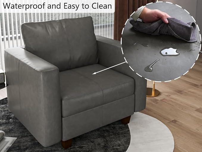 EASE MOOSE Faux Leather Sectional Sofa Modular Couch with Reversible Chaises, U Shaped Sectional Couch with Storage Convertible Sleeper Sofa