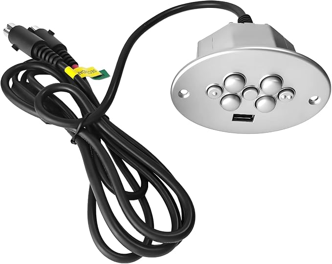 CTR UR2 07 Recliner Remote Replacement | for Raffel Systems 7 Button 5 Pin Hand Control with USB and Memory Plus Buttons