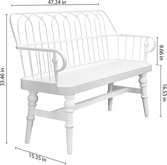 DIBRATY Entryway Bench,Spindle Back Wooden Dinning Bench, Farmhouse Foyer Bench for Entryway, Living Room, Dinning Room, Mudroom