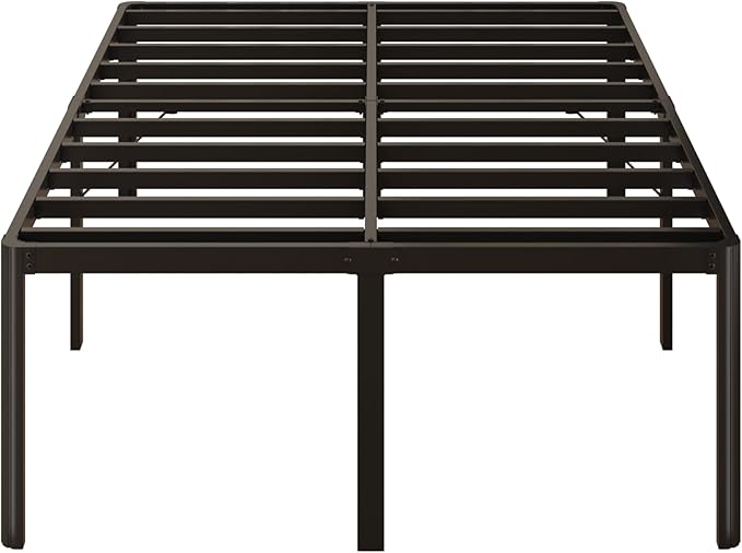 Yicensen 22 Inch High Queen Bed Frame Rounded Corner No Box Spring Needed, Heavy Duty Metal Queen Size Platform Bed Frame, Easy Assembly, Noise Free, Black
