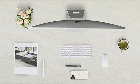 Kaboon Universal Tabletop 47.25"x30", Solid One-Piece Melamine Table Top, Double Desk L-Desk DIY, Home and Office,Sea Salt/White