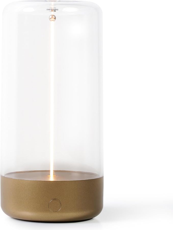 AUGE LIGHT Mini Minimalist Table Lamp Cordless Lamp Rechargeable Table Lamp Portable Nightstand Lamps Desk Lamps for Home Office Unique Ambient Light Mood Lighting for Desk Decor Beside (Golden)