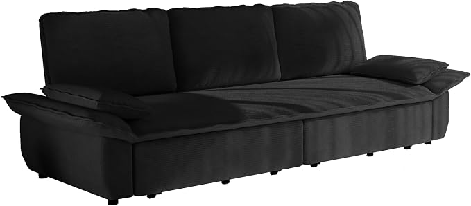 ERYE King Foldable Sleeper Sofa,Oversized 3-in-1 Convertible Pull Out Sleeper Sofabed W/Pillow Armrests,3 Seat Couch Space Saving Sleeper Sofa Bed for Living Room Bedroom