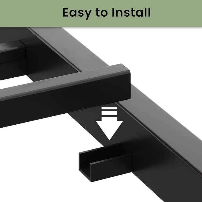 LIKIMIO King Bed Frame, Tall Industrial Headboard 51.2 ", Platform Bed Frame with Strong Metal Support, Solid and Stable, Noise Free, No Box Spring Needed, Easy Assembly, Dark Brown