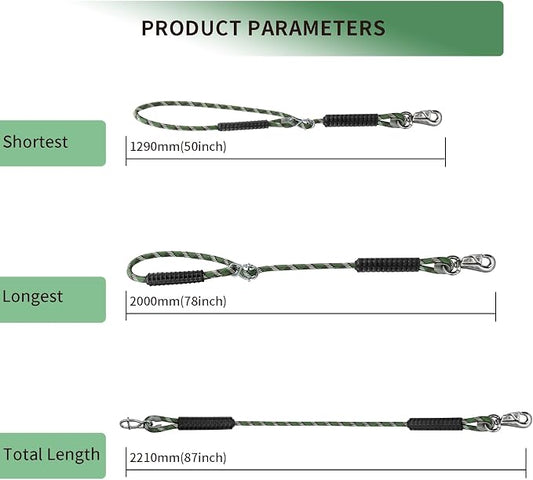 Adjustable Tree Swing Ropes Heavy Duty Hammock 7.25Ft(87"),360°Rotation Tree Swings Hanging Straps for Outdoor Swings Hammock Playground Set Accessories,2Pack of Green