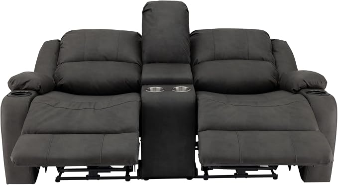 RecPro Charles 70" RV Wall Hugger Reclining Sofa | Gunmetal