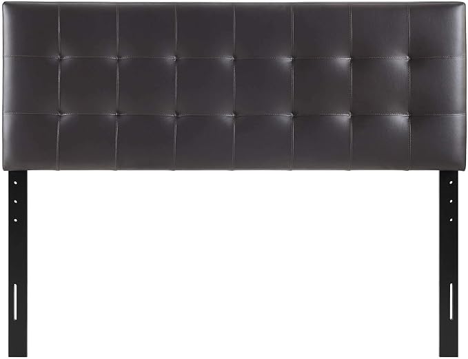Modway Lily Tufted Faux Leather Upholstered Queen Headboard in Brown