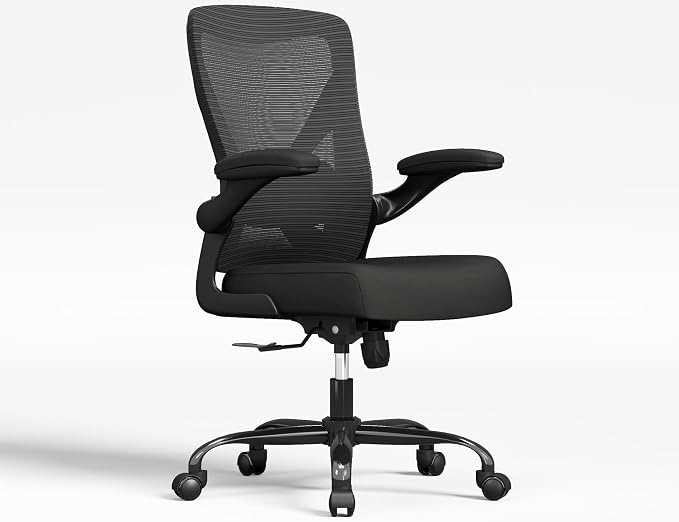 Ergonomic Office Chair with Lumbar Support - Adjustable Computer Desk Chairs for Home Office, Gaming, and Work - Comfortable and Supportive Desk Chairs for Adults (Black)