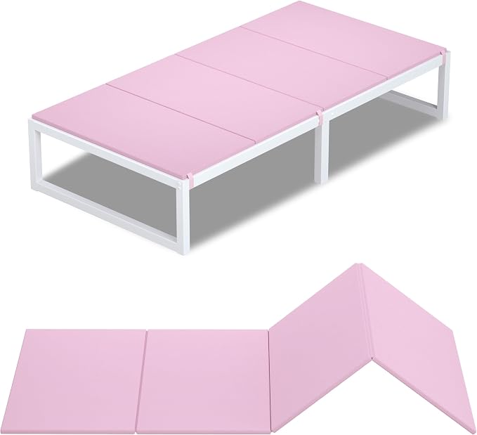 Lutown-Teen Bunkie Board Twin XL Under Mattress High-Density Polymer Bunkie Board Twin XL Size Anti-Sag, Breathable, Moisture Resistant, Noise Minimizing, Pink