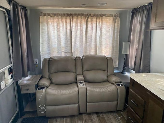 RecPro Charles 64" RV Wall Hugger Reclining Sofa | Putty