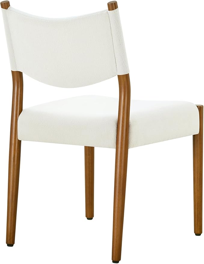 KISLOT Upholstered Dining Chairs Set of 4, Solid Wood Armless Kitchen Chairs with Soft Polyester Fabric, Modern Dining Room Seating, Linen