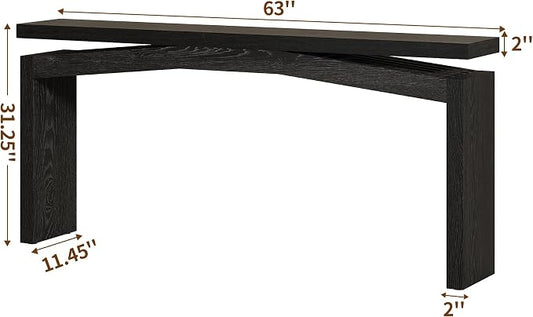 Epecoya 63-Inch Black Console Tables for Entryway, Wooden Sofa Console Table Behind Couch Mid Century, Entryway Console Tables for Living Room, Entry Way, Hallway, Black