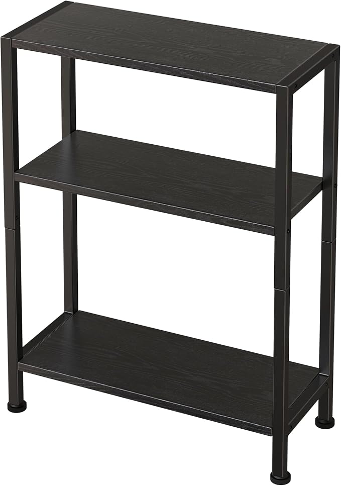 3-Tier Side Table, Small EndTable, Sofa SideTable for Narrow Spaces, Slim EndTable, NightstandTable, Skinny Bedside Table, for Living Room, Bedroom, Office, Black