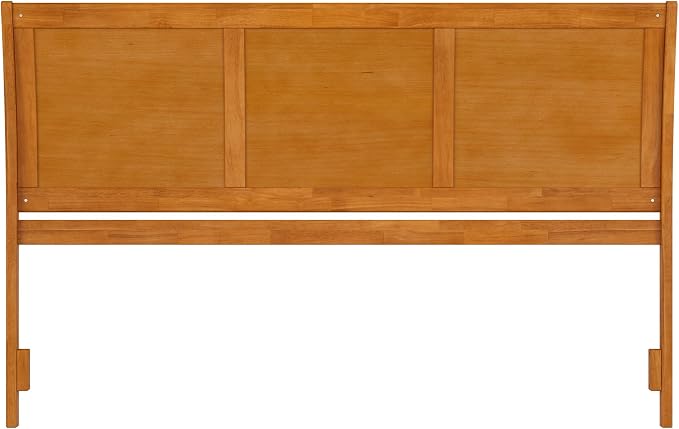 AFI, Portland King Sleigh Solid Wood Panel Headboard, Light Toffee