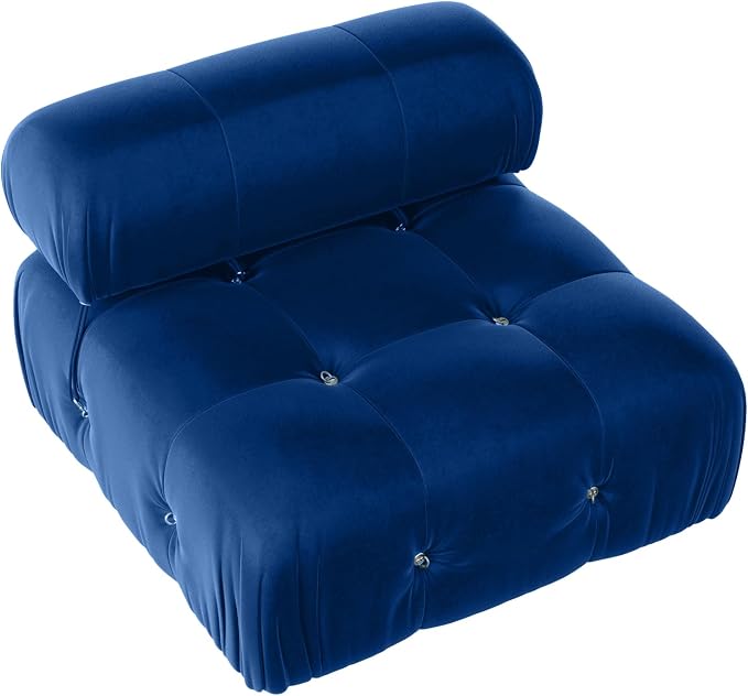 Modular Sectional Sofa, Velvet Couch, Middle seat, Blue