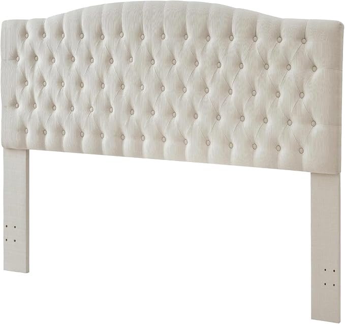 Furpopup Linen Upholstered Headboard King/Cal King Size Latest Model Wall Mount, Bed Frame Mount, Featuring High-Density Sponge Padding, Luxury Texture Easy Assembly Comfort and Style-Ivory