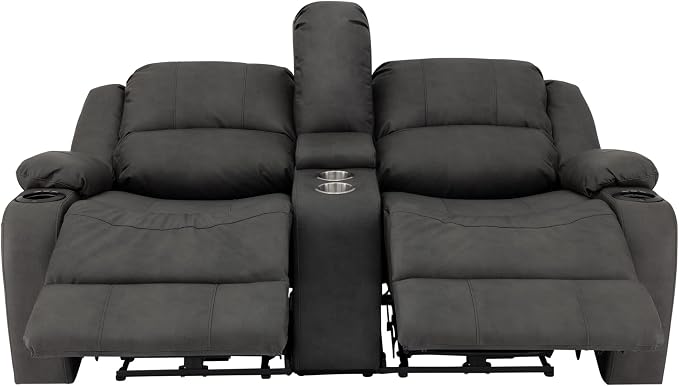 RecPro Charles 67" RV Wall Hugger Reclining Sofa | Gunmetal